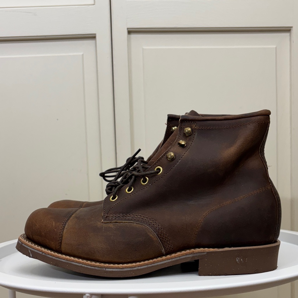 Vintage Deadstock L.L. Bean Chippewa Leather Work Boots Original Size 9.5